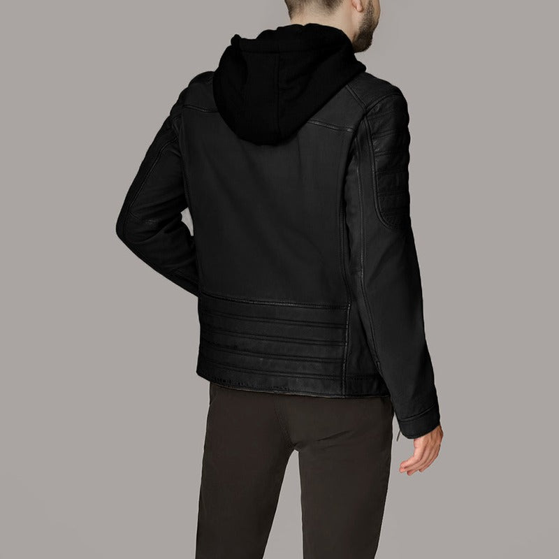 Stormline Luxe Hooded Scuba Leather Jacket
