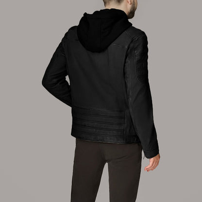 Stormline Luxe Hooded Scuba Leather Jacket