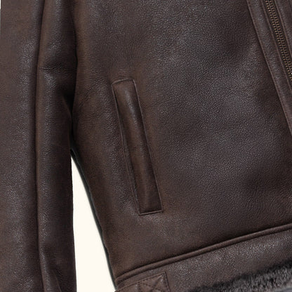 Heritage Shearling Leather Bomber – Turkish Merino Luxe - Espresso Brown