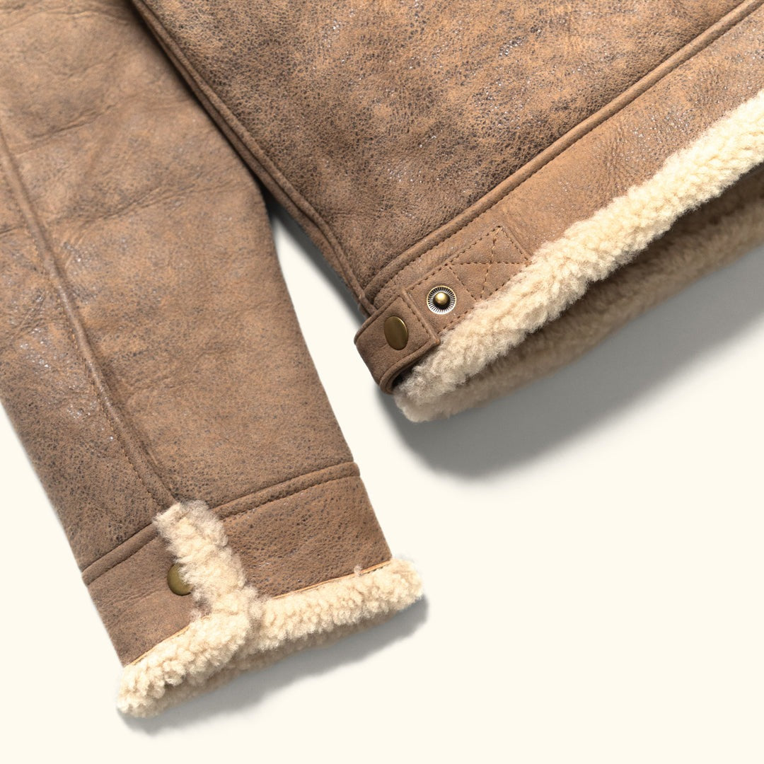 Heritage Shearling Leather Bomber – Turkish Merino Luxe - Espresso Brown