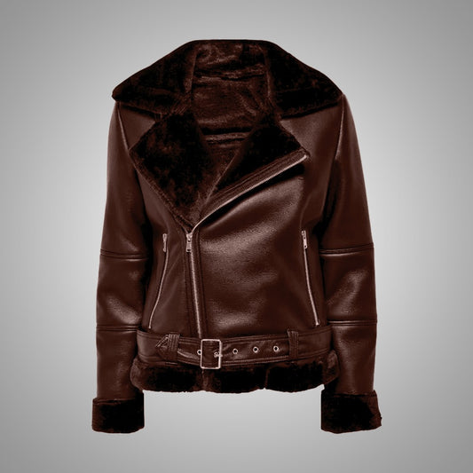 Women’s Black Shearling Leather Jacket