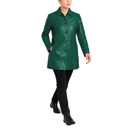 Elysian Women’s Real Leather Coat - Black