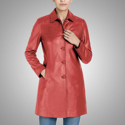 Elysian Women’s Real Leather Coat - Black