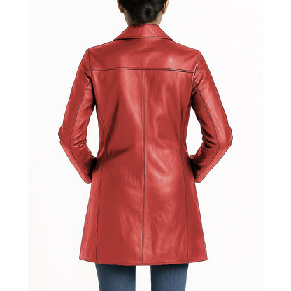Elysian Women’s Real Leather Coat - Black