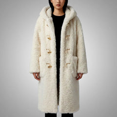 Structured Fur Winter Coat - Fuzzy Texture | Brown